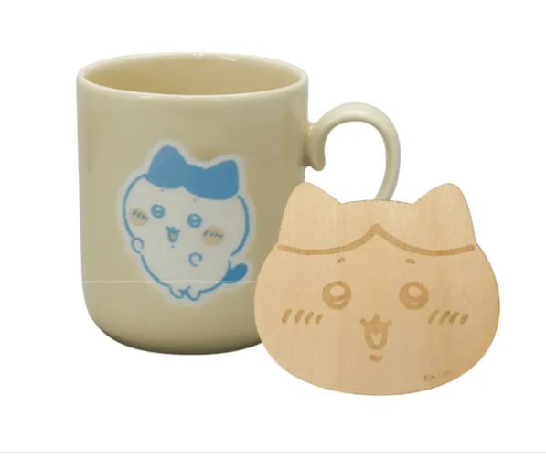 日本chiikawa瓦杯連天然木杯墊 (非日本製)