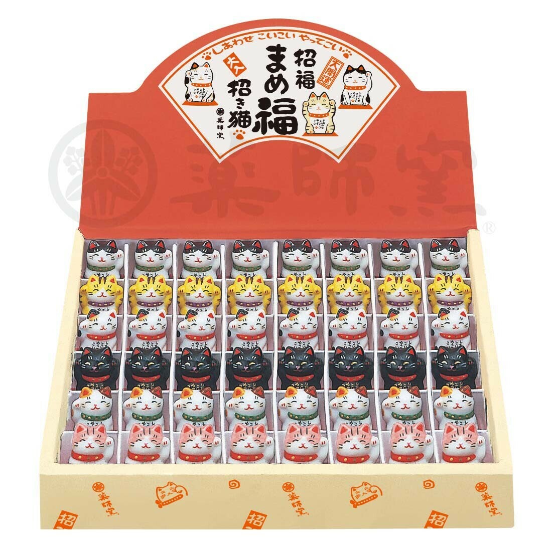 日式陶瓷彩絵まめ福招き猫擺設 (非日本製)