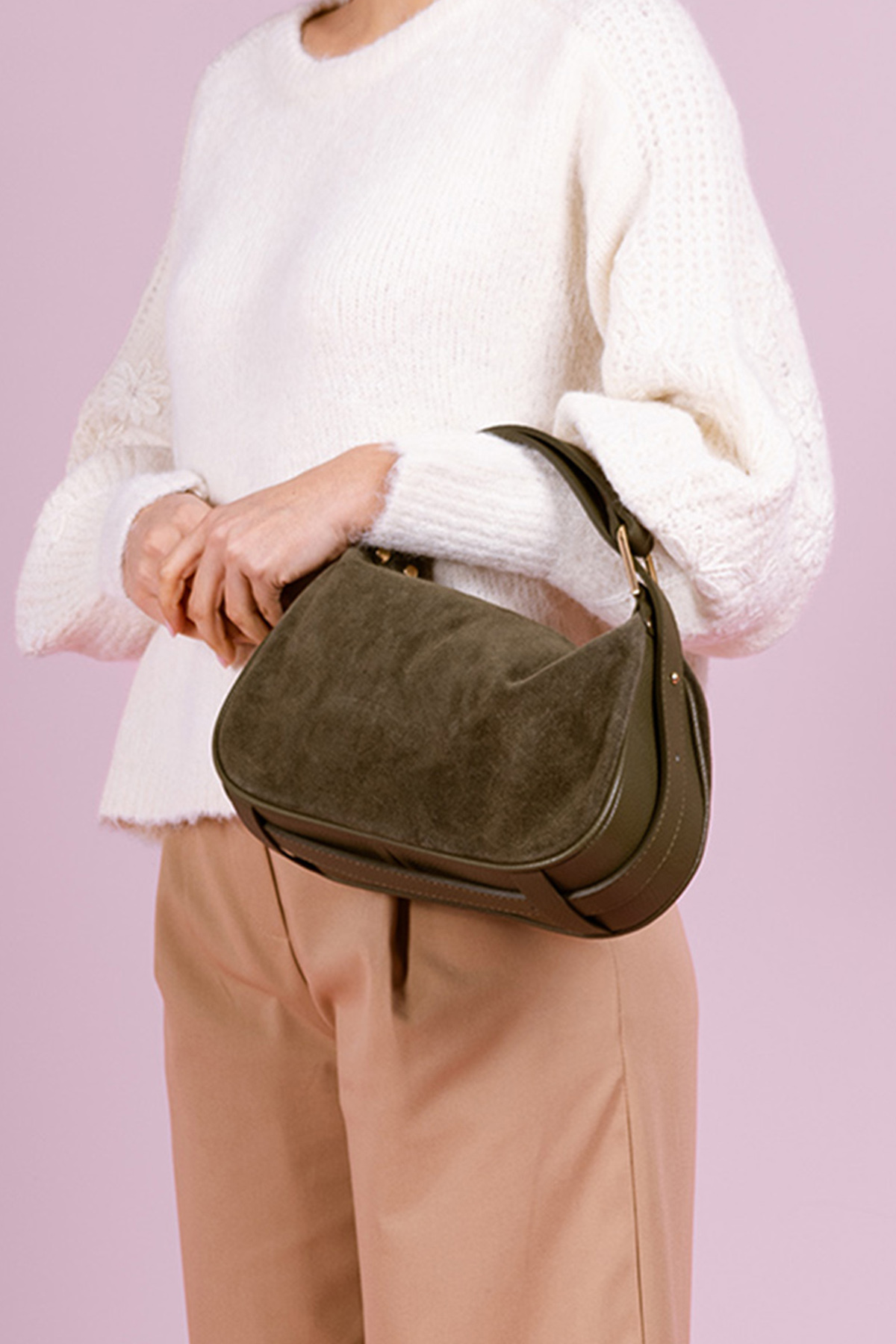 Cherry Paris Leather AMICIE SUEDE 4159 Kaki 卡其綠