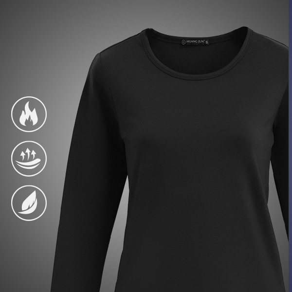 【圓領】遠紅外線蓄光發熱衣2.0 - 黑色