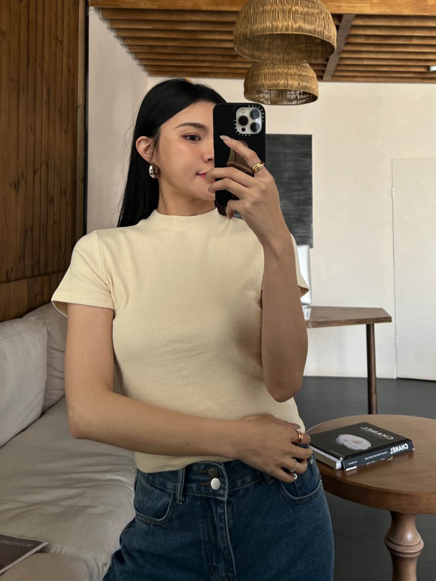 小立領正肩高彈力上衣*5色