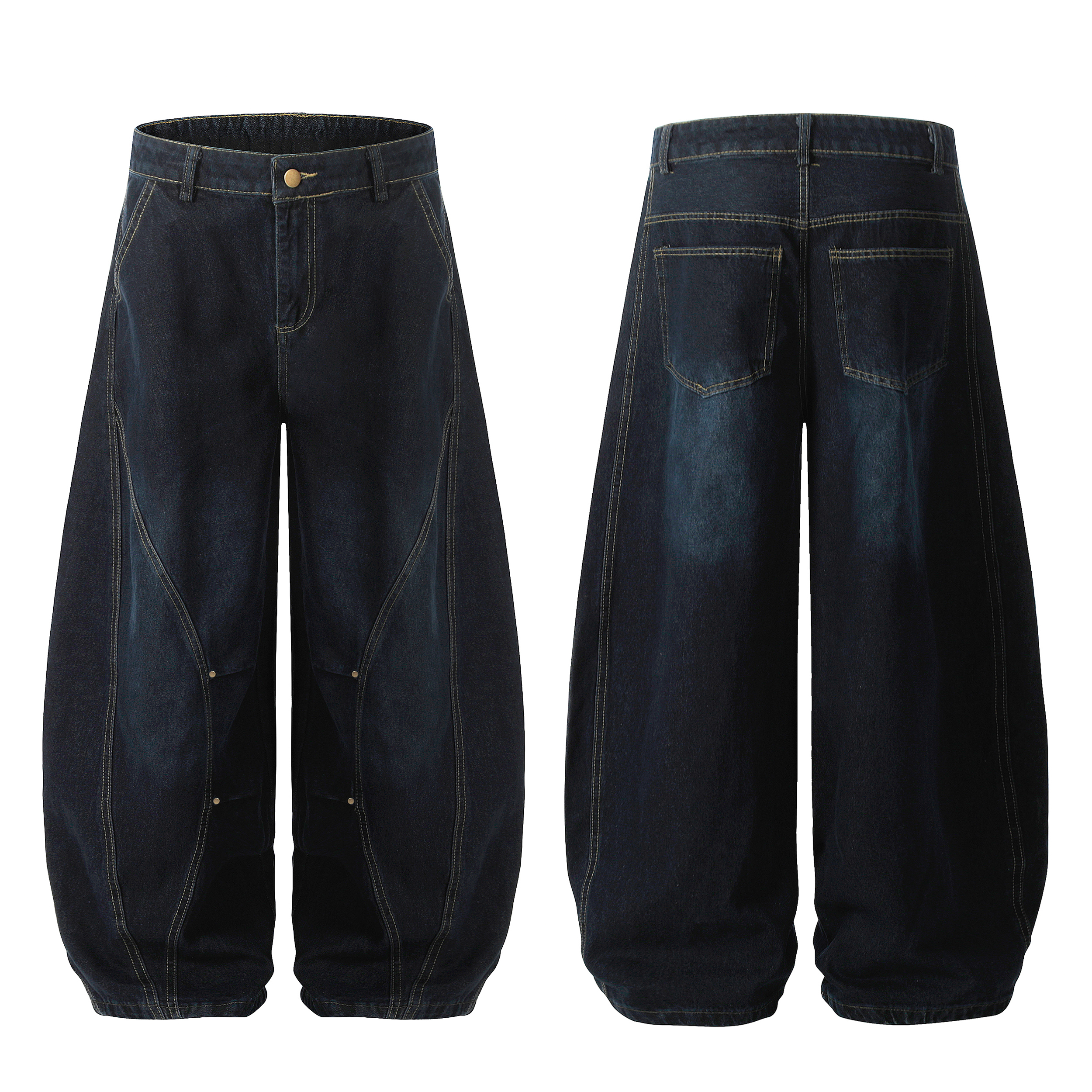 車線造型彎刀褲