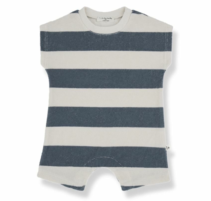 1+ in the family 毛圈布條紋連身衣 MARCO petroleum