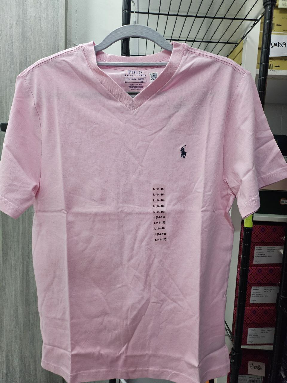 [S] PRL MEN'S V-NECK T-SHIRT,PINK, 323832906012-CORE REPLEN PINK (SRL171)
