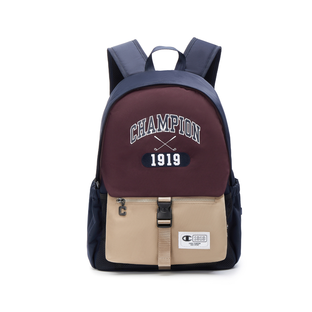 中性-C-LIFE學院風多工收納後背包-深紅色/米色（U5AACPU07L1）