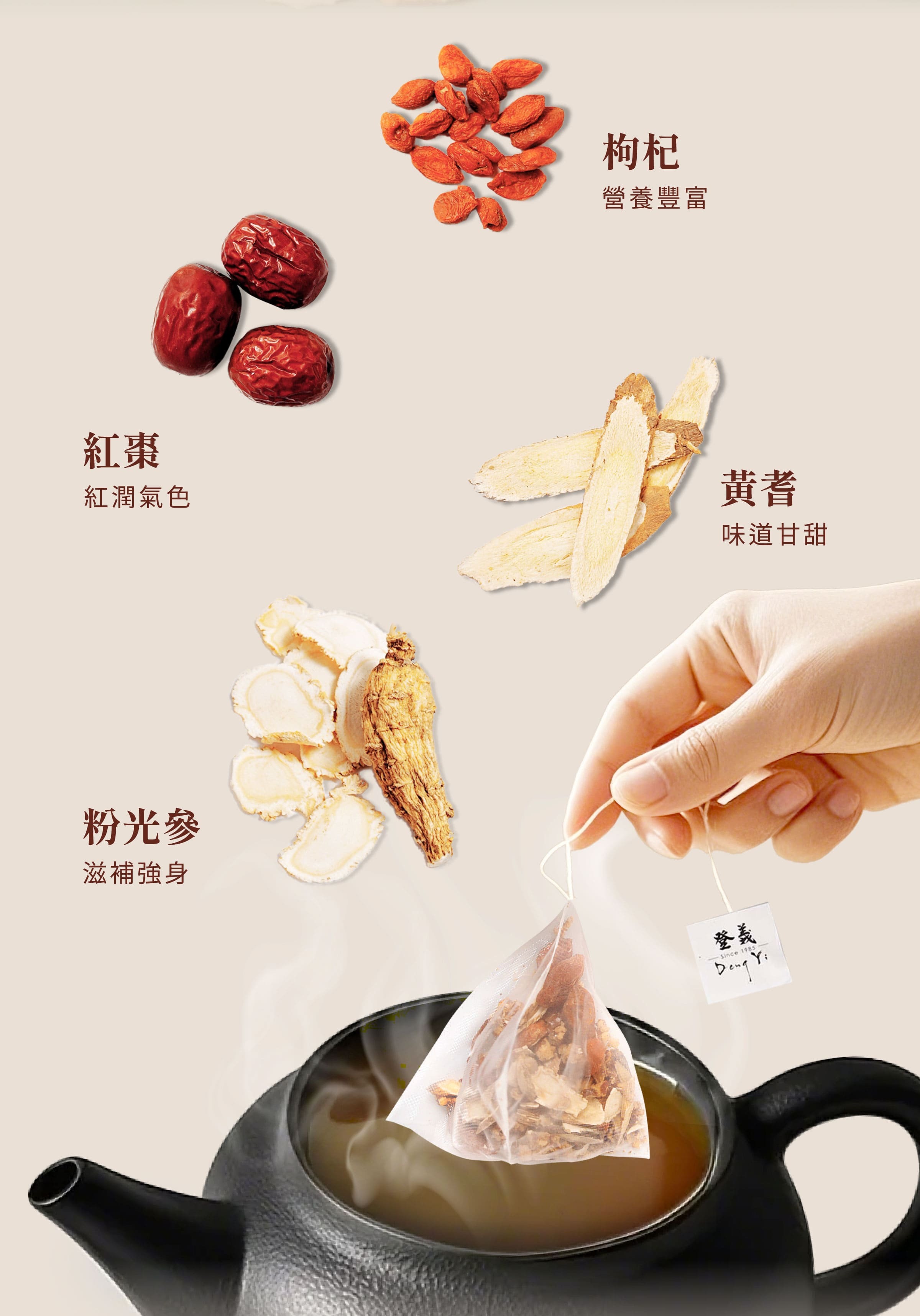 登義粉光參元氣茶原料