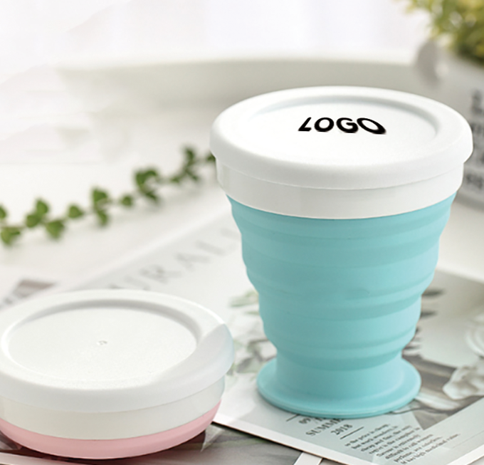 破盤價 訂製圓型矽膠折疊杯套水杯 升級送全彩LOGO L3140