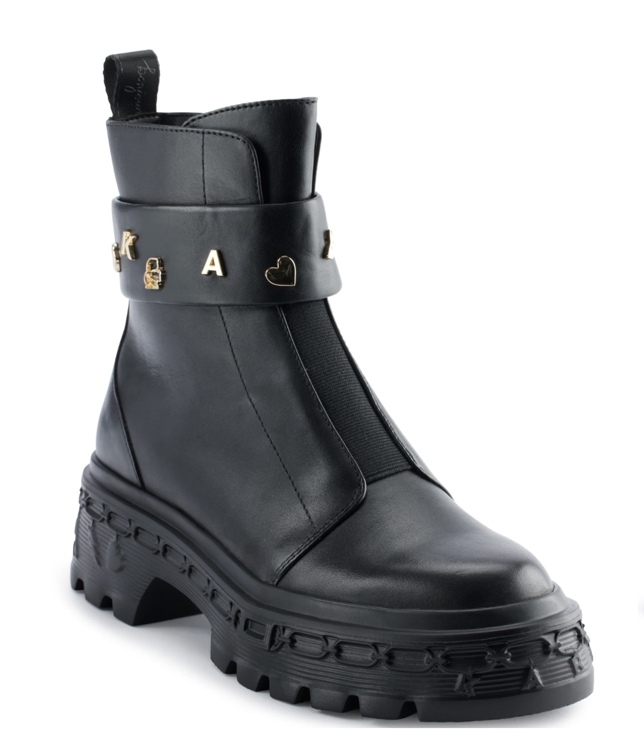 Karl Lagerfeld 女裝真皮黑色Boots (窩釘款) KL122