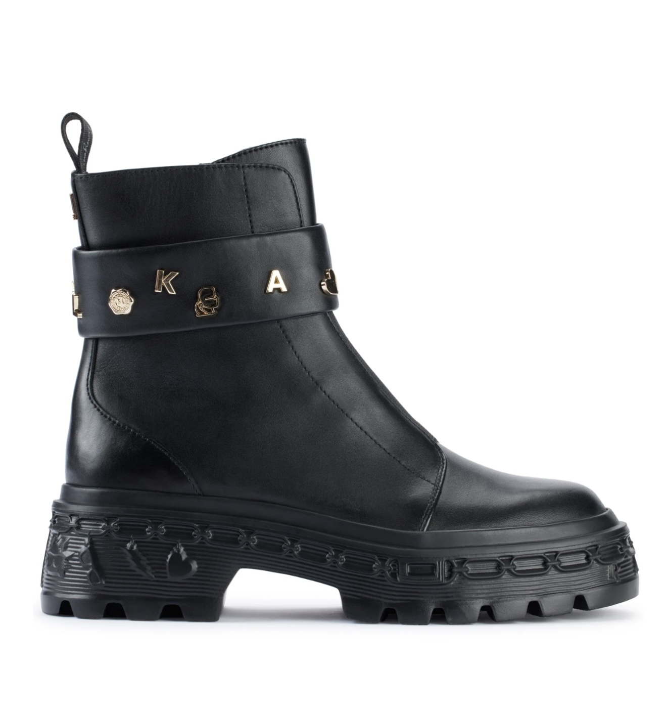 Karl Lagerfeld 女裝真皮黑色Boots (窩釘款) KL122