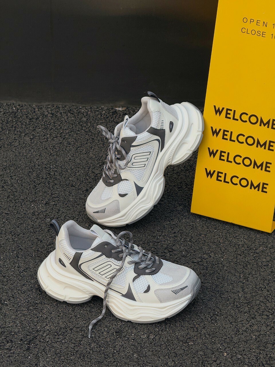 1955韓國真皮網面厚底老爹鞋