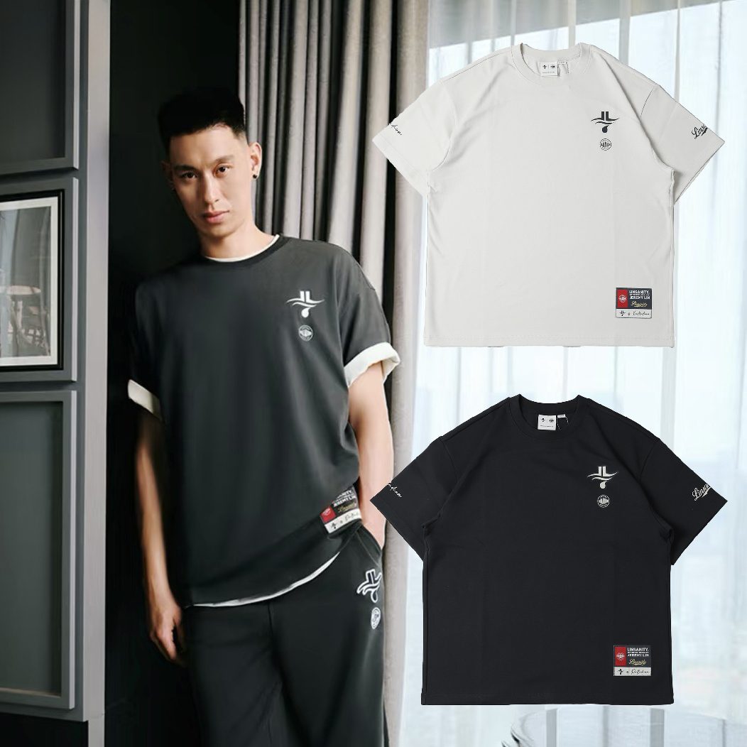 **特價商品售出無退換**男女款 PALLADIUM X JEREMY LIN LINSANITY 林書豪聯名 鉛黑色 棉花糖色 小標 電繡 印花 復古7號 短T【1011217】#PALLADIUMXJEREMYLIN