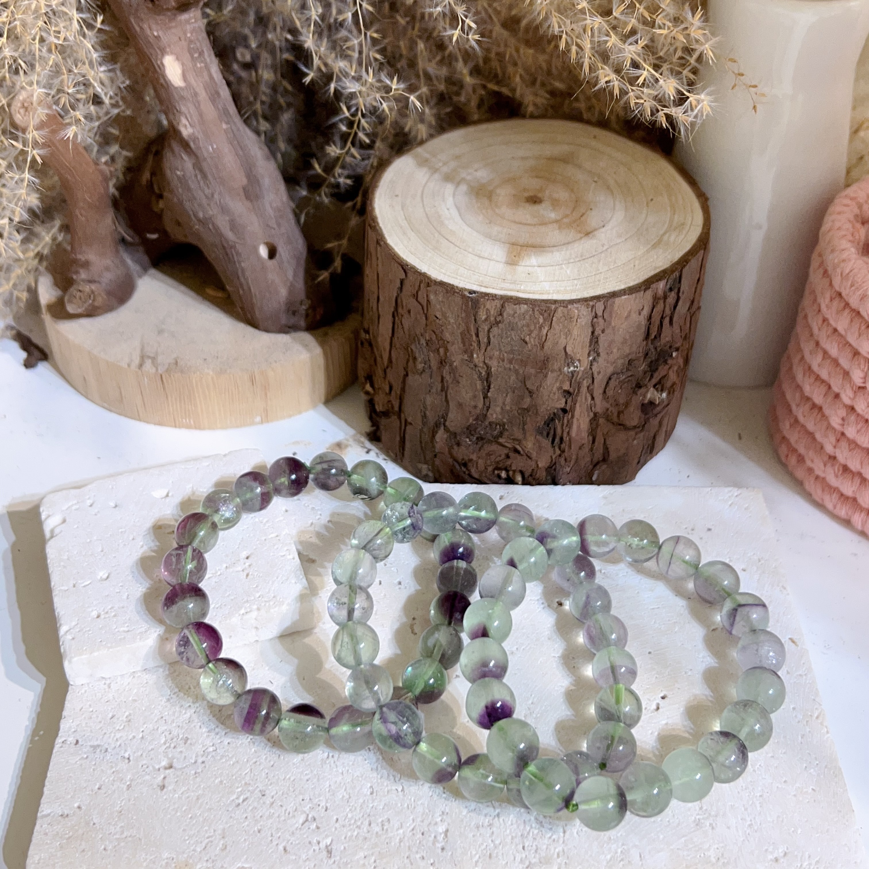 閃片綠瑩石手串 8+mm