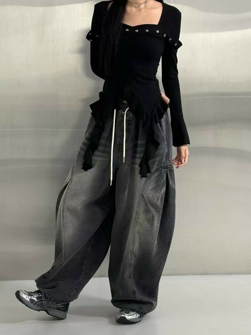 UNUSED 圓切 側開 #牛仔褲