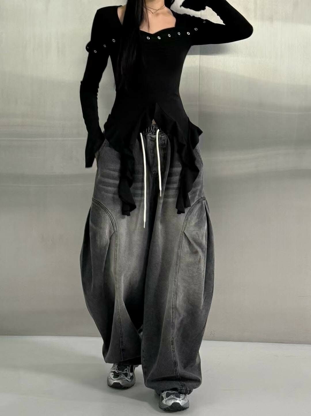 UNUSED 圓切 側開 #牛仔褲