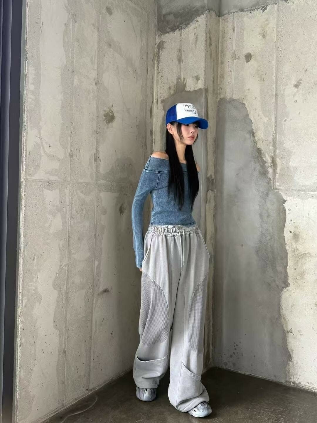 UNUSED 水洗 圓切 下袋 #棉長褲