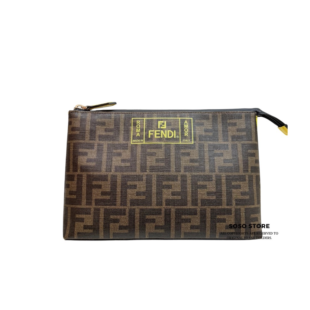 Fendi Pouch - Brown & Yellow / Shw