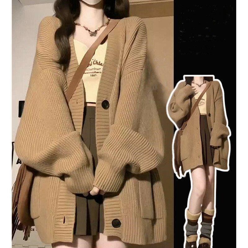 Comfy Oversized Knitted Sweater Jacket