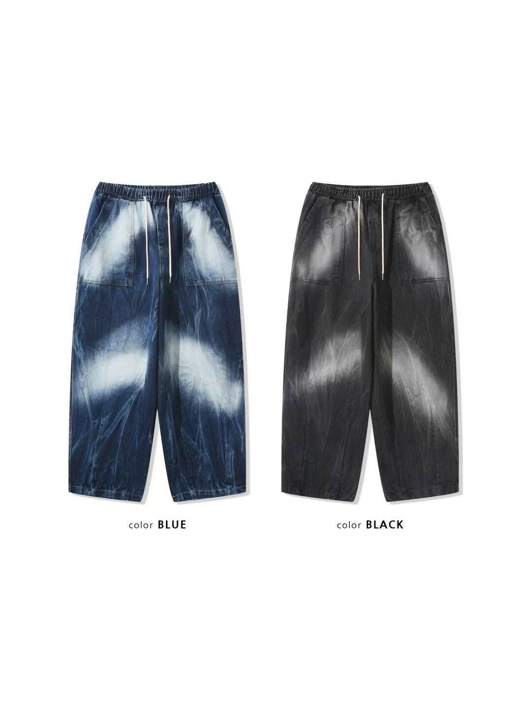 UNUSED 斜染洗 抽繩 #牛仔褲