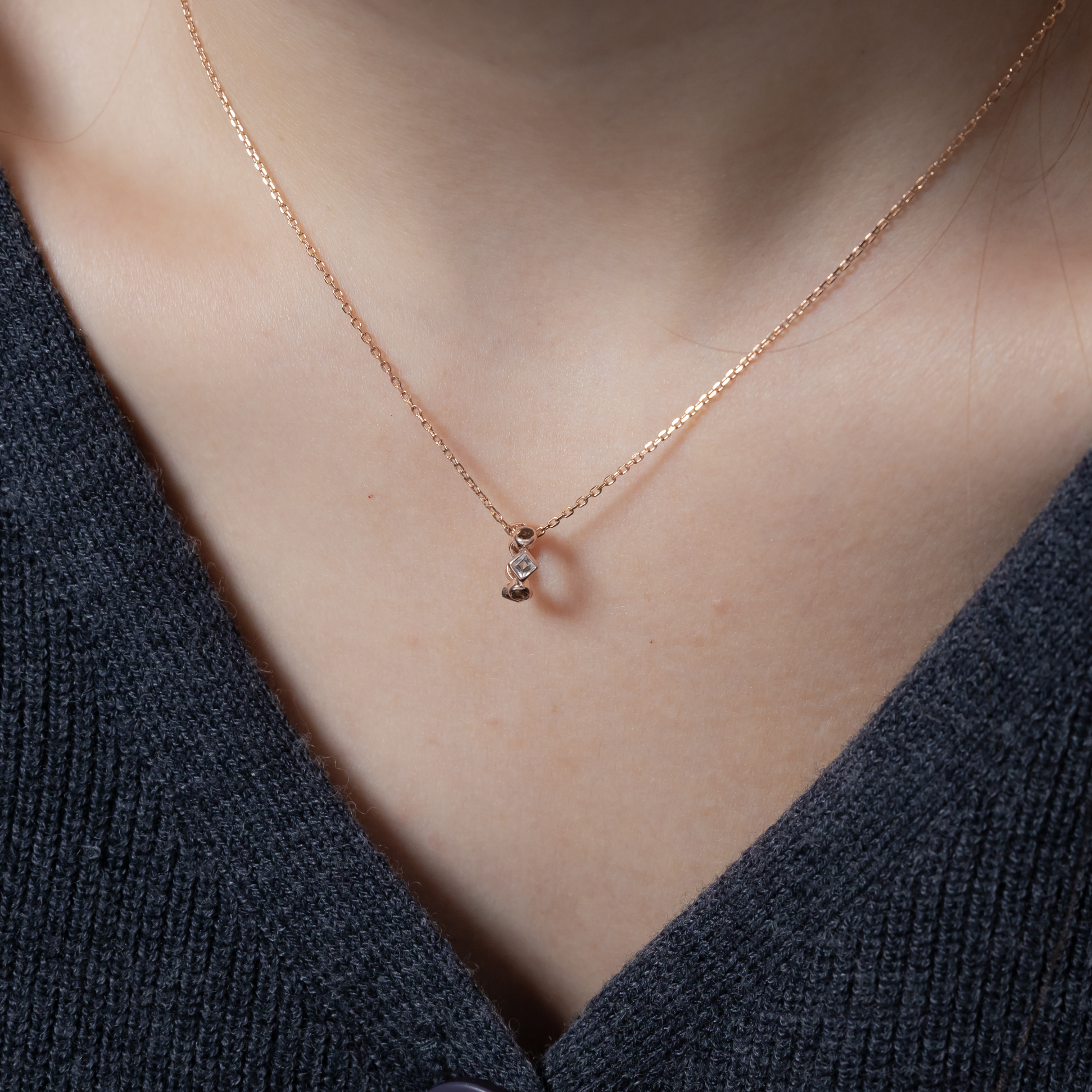 整圈圓菱白茶水晶圈圈串飾