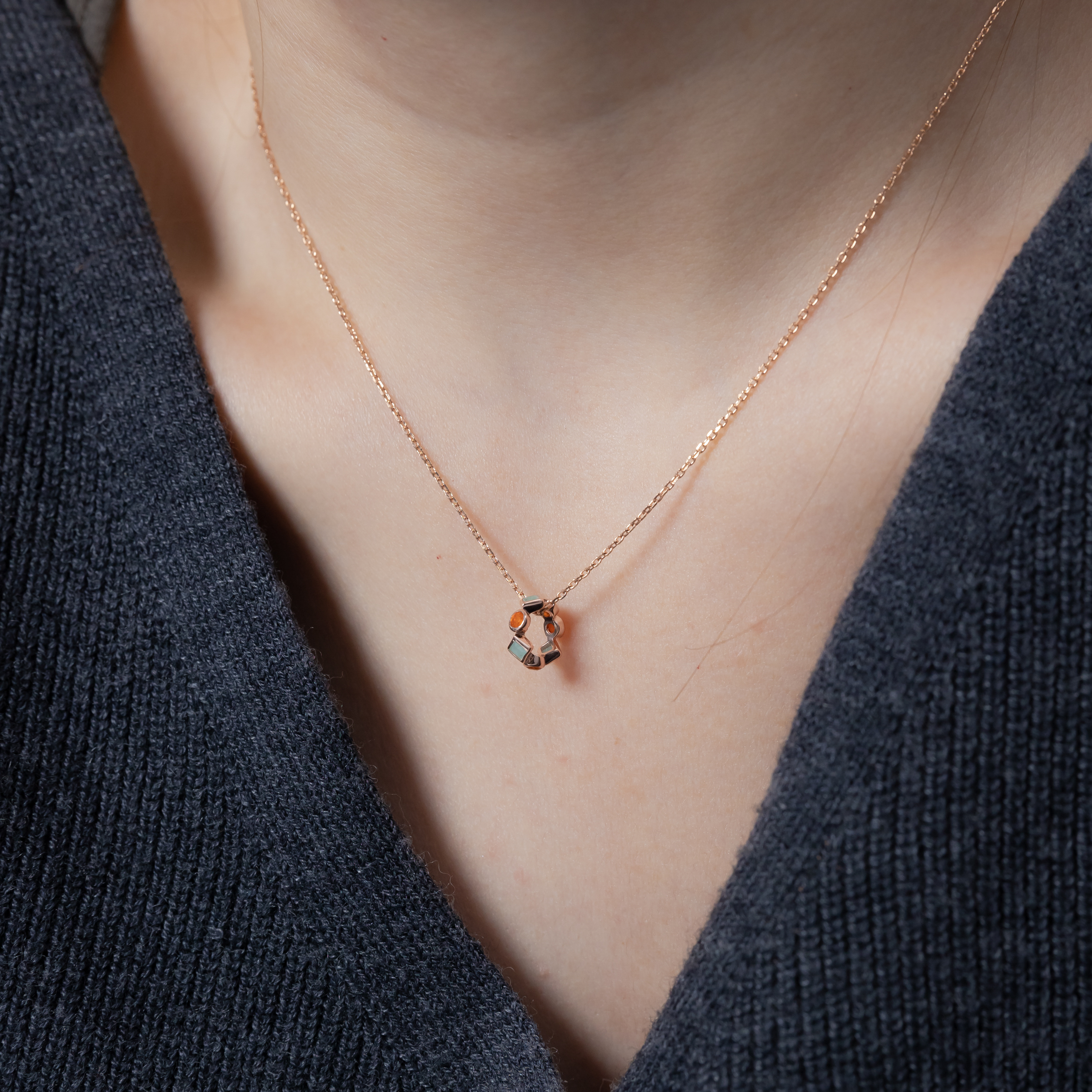 整圈圓菱天河石橘瑪瑙圈圈串飾