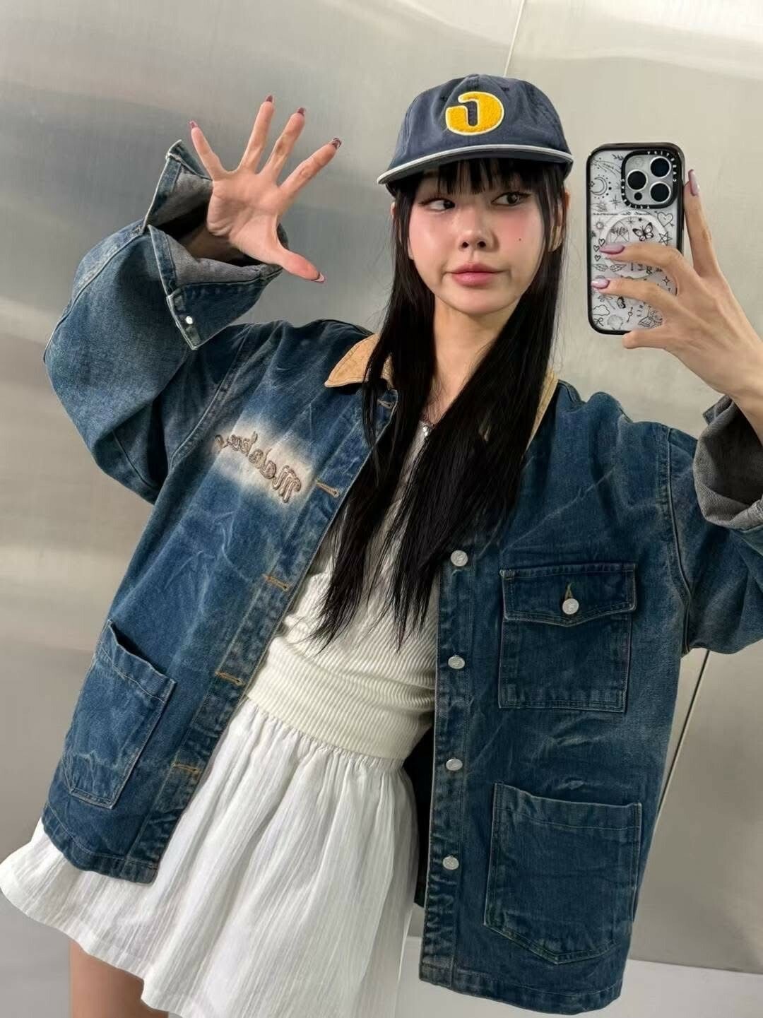 UNUSED 拼布領 水洗 牛仔 #外套