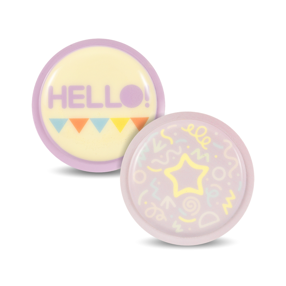 替換式魔鬼氈徽章(2入組)-柔美粉紫