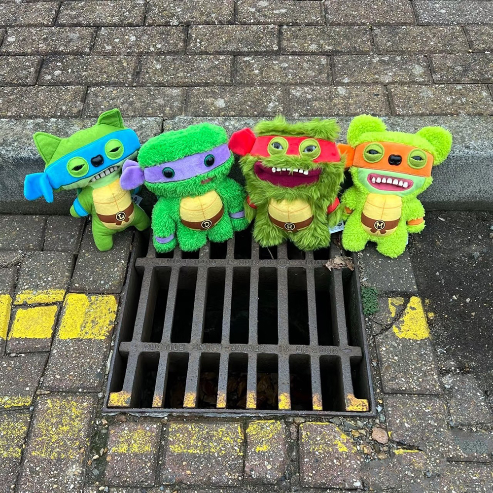 FUGGLER 牙齒怪 放克牙寶 惡搞 醜萌 忍者龜 拉婓爾 李奧納多 米開朗基羅 多納泰羅 毛絨 公仔 娃娃