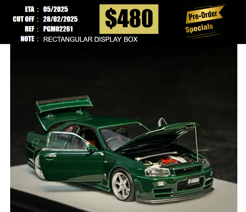 PO-$480 * PGM * 1:64 NISSAN SKYLINE GT-R R34 NISMO Z-TUNE BRITISH GREEN [OD25/02]