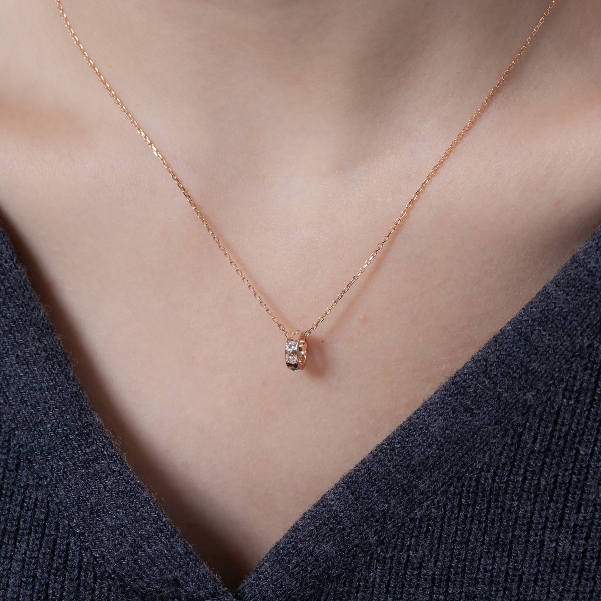 整圈手感氣泡托帕石圈圈串飾