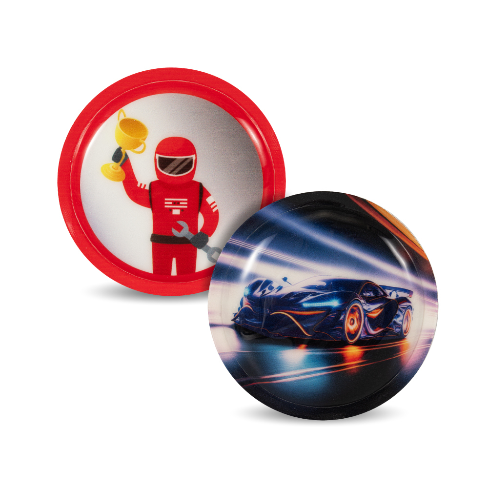 替換式魔鬼氈徽章2入組-音速賽車