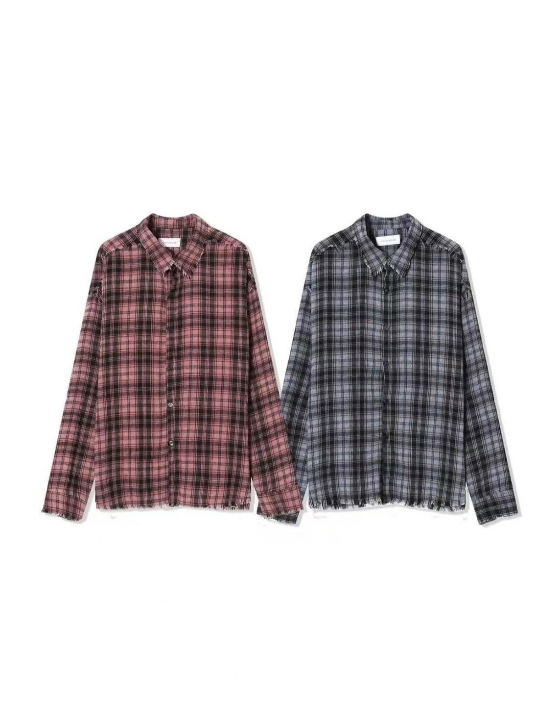 UNUSED 下鬚 格紋 長襯 #襯衫