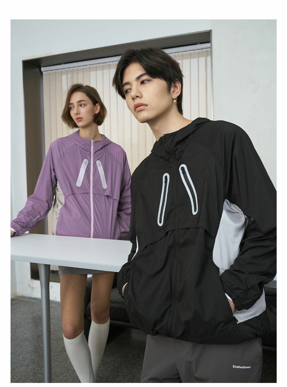 ENshadower隱蔽者 戶外撞色輕薄透氣格紋防曬衣UPF50+