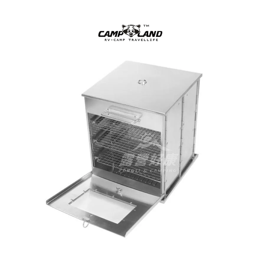 【CAMP LAND】高級不鏽鋼摺疊烤箱｜烘焙.煙燻兩用 RV-ST600 D-4-1
