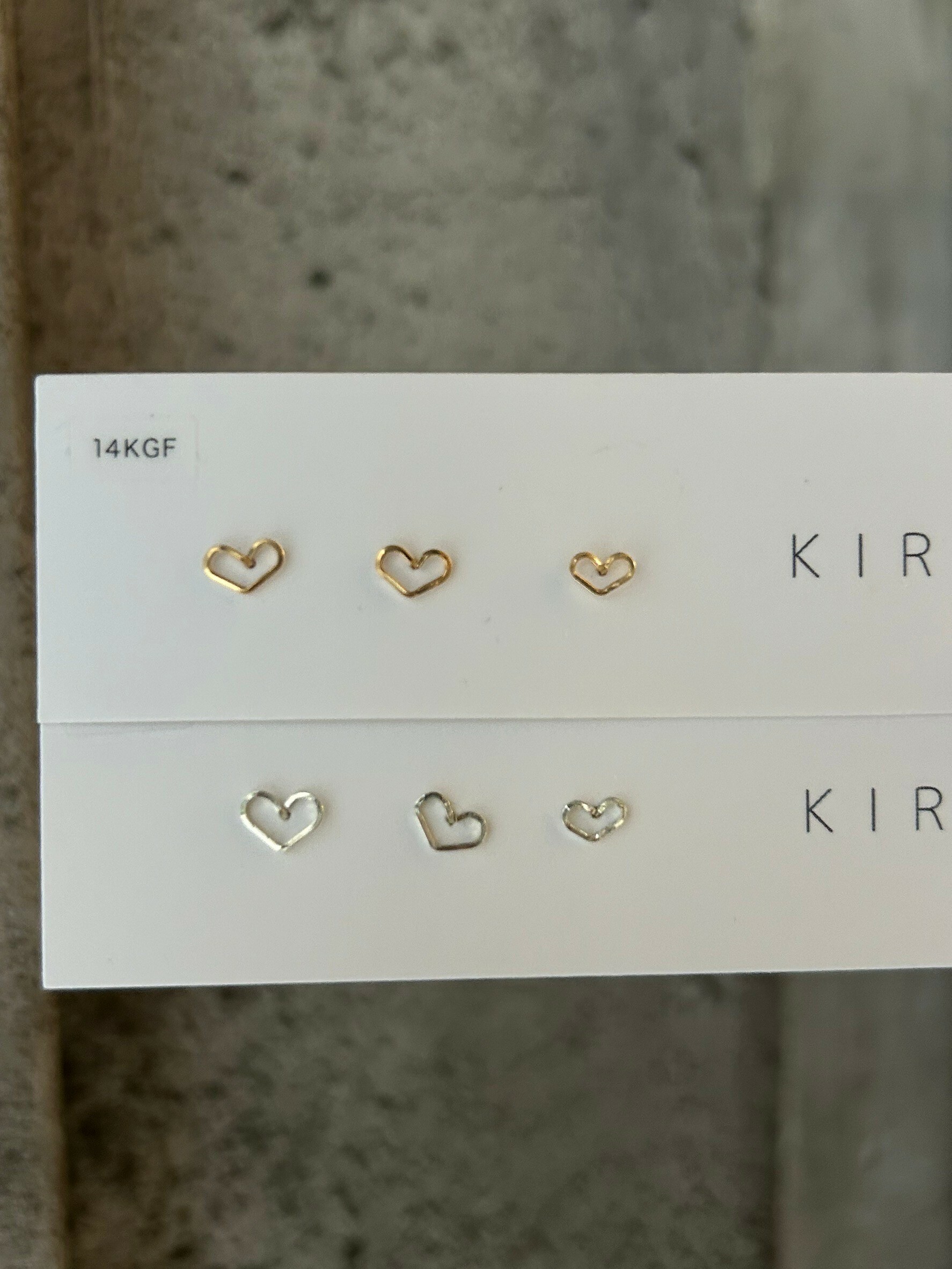 [KIRAN] 愛心耳針 | 925銀 | 14KGF