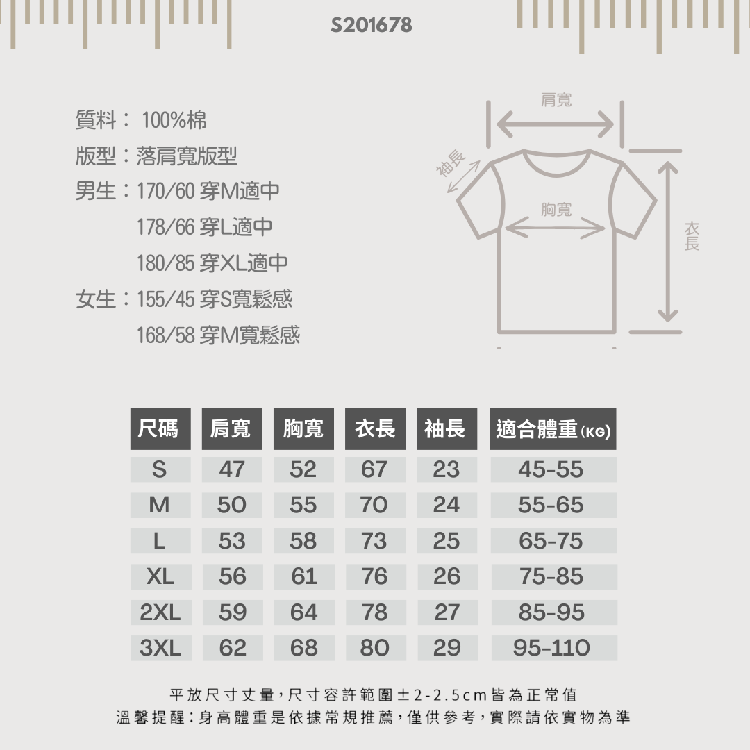 SALE- 7.1oz 重磅 寬版 落肩 圓領 素面 短T  UNISX中性 男女可穿 【 FUZY 】- S201678