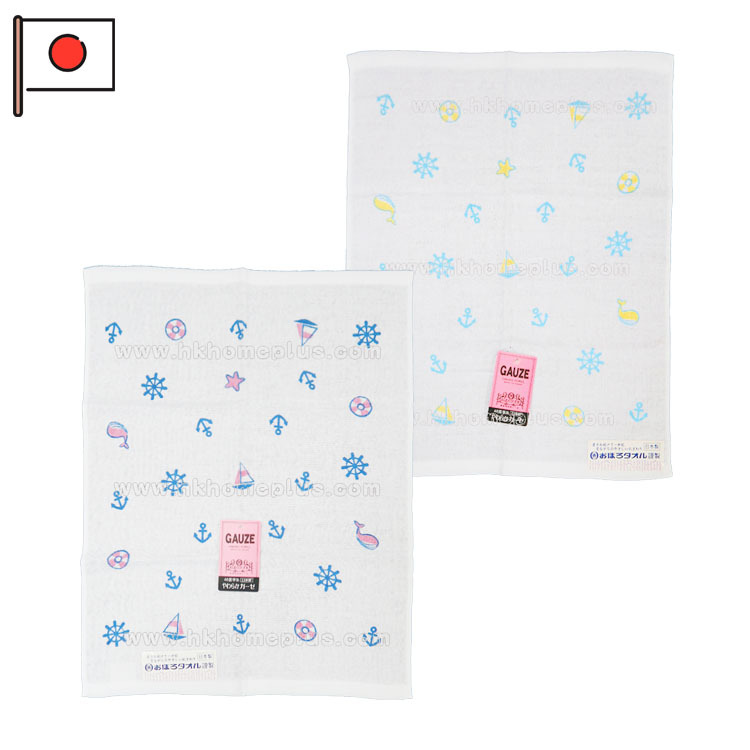 Nomurasaku: 日本製 印花紗布面毛巾底童巾 4970203