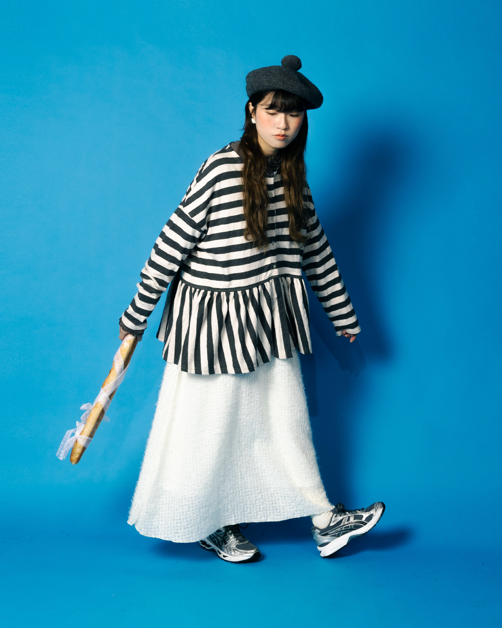 毛毛橡筋軟身直筒裙