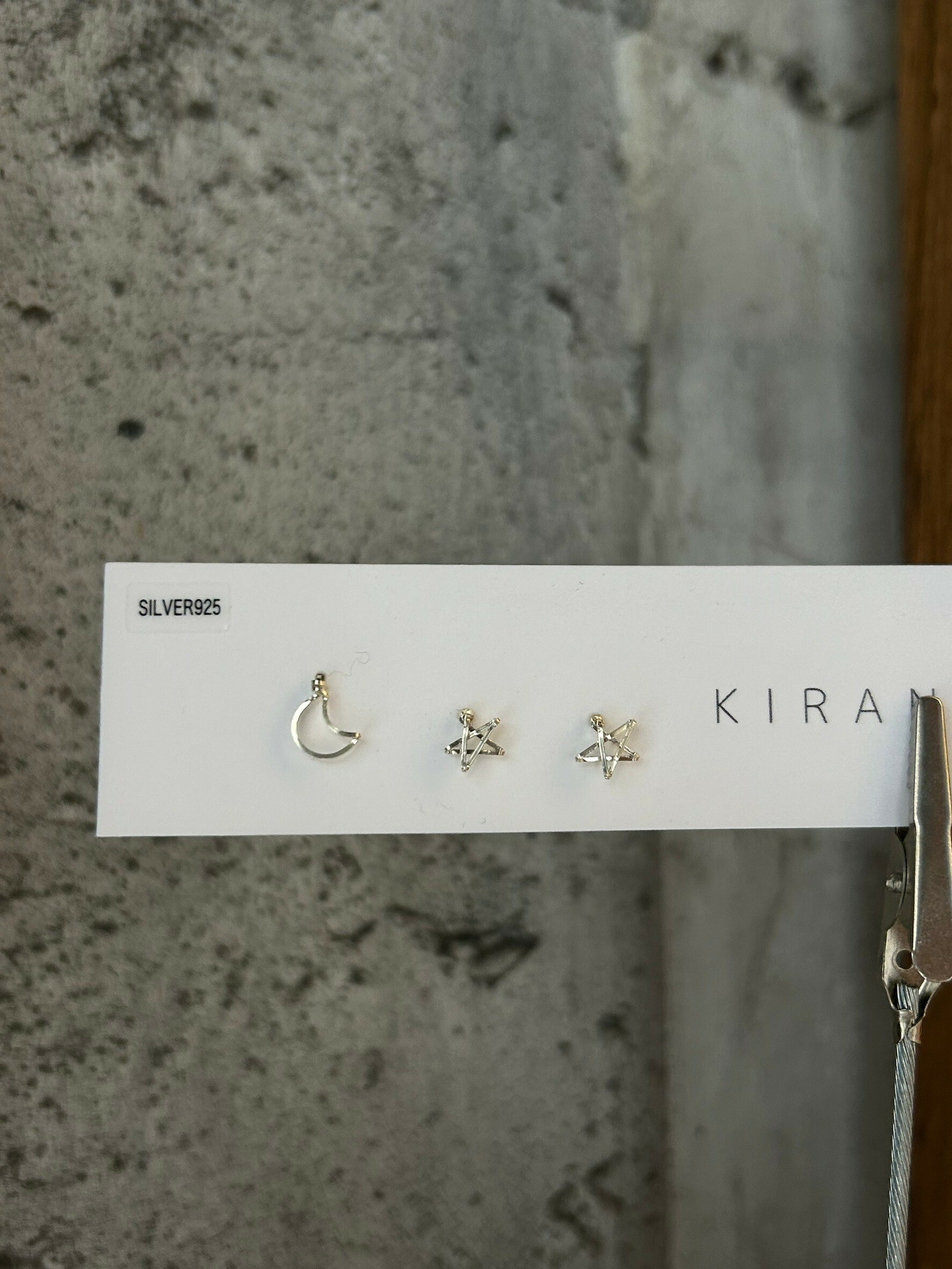 [KIRAN] 星月耳針 | 925銀 | 14KGF