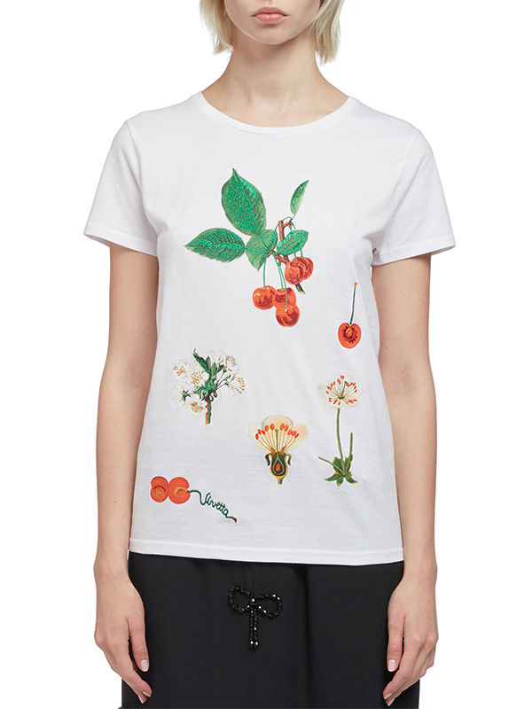 VIVETTA 櫻桃刺繡圓領T