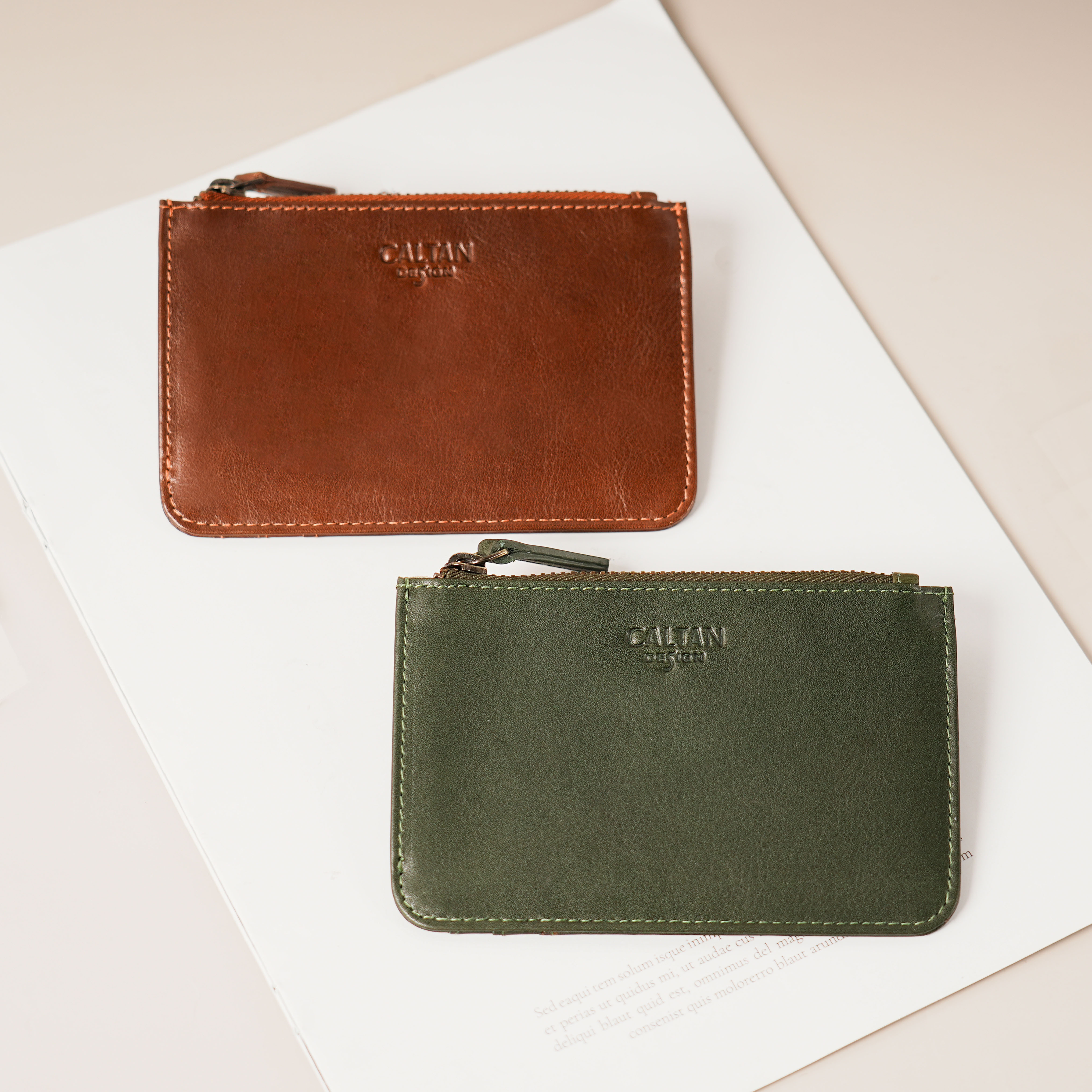 輕薄大容量真皮卡片零錢包-兩色(075298)