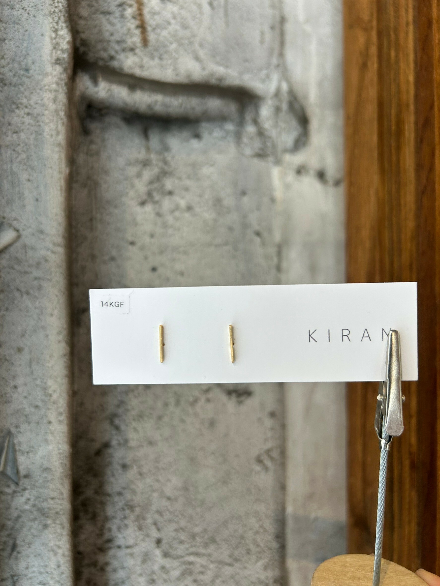 [KIRAN] 簡約一字耳針 | 925銀 | 14KGF