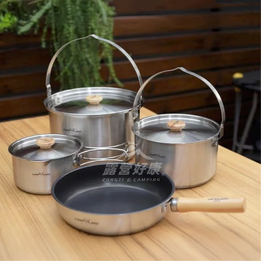 【CAMP LAND】白金主廚COMBI 不鏽鋼野炊套鍋組 7-10人｜RV-ST920 AF12