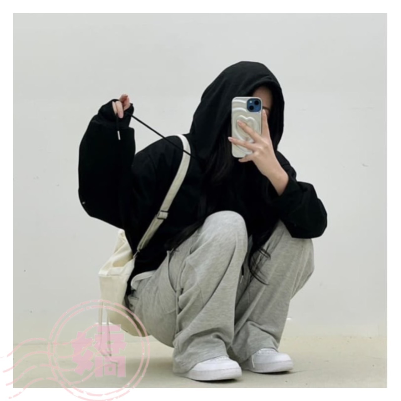 K17002抽繩連帽拉鍊外套(淺灰'深灰'黑)