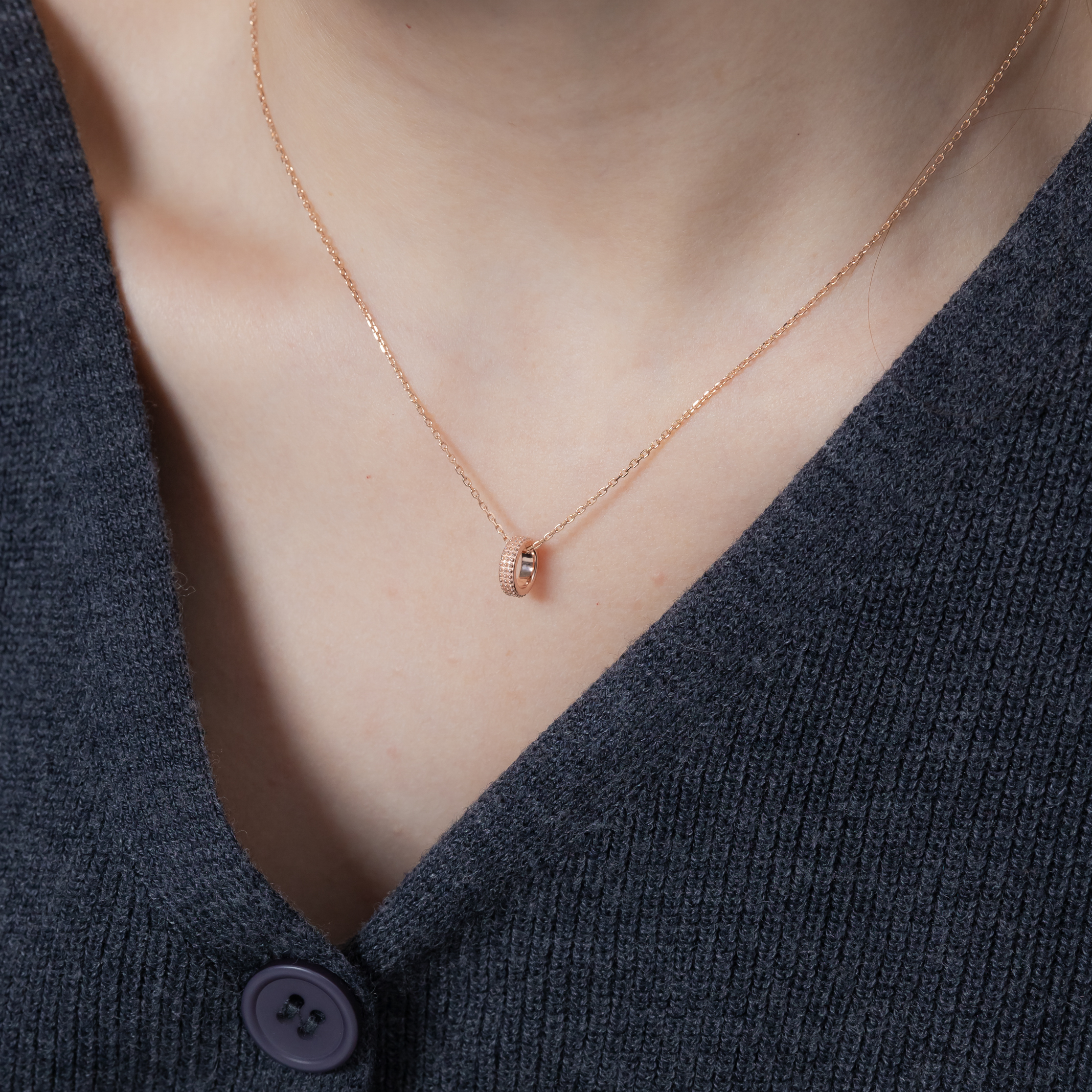 簡約三層滾邊圈圈串飾