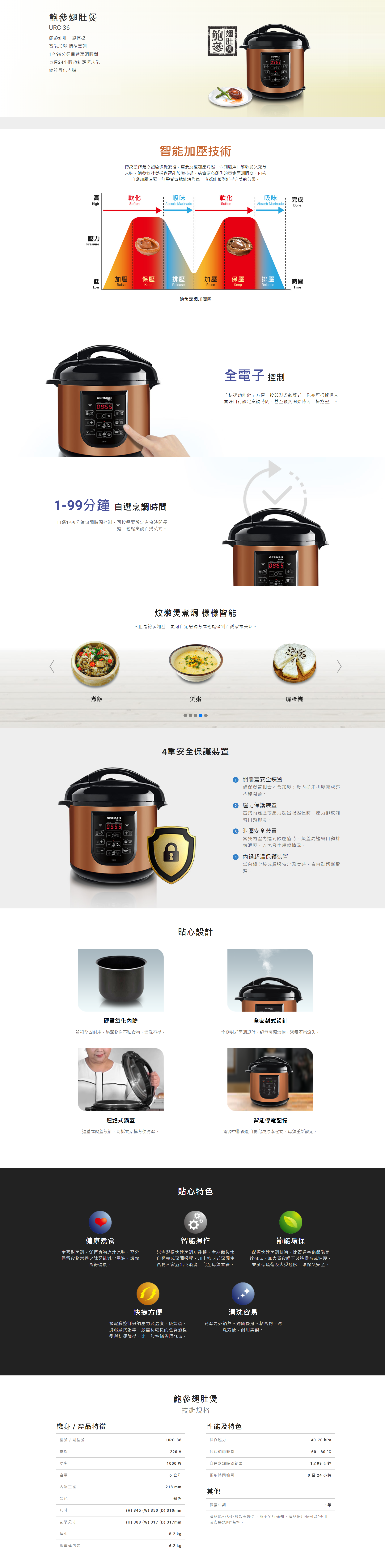 鮑參翅肚煲, 山珍, 海味, 鮑參翅肚一鍵搞掂, 智能加壓, 精準烹調