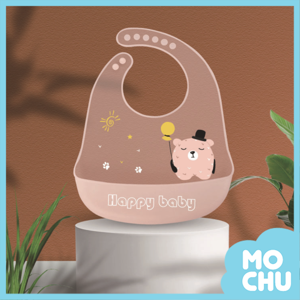 防塵矽膠圍兜-小熊氣球