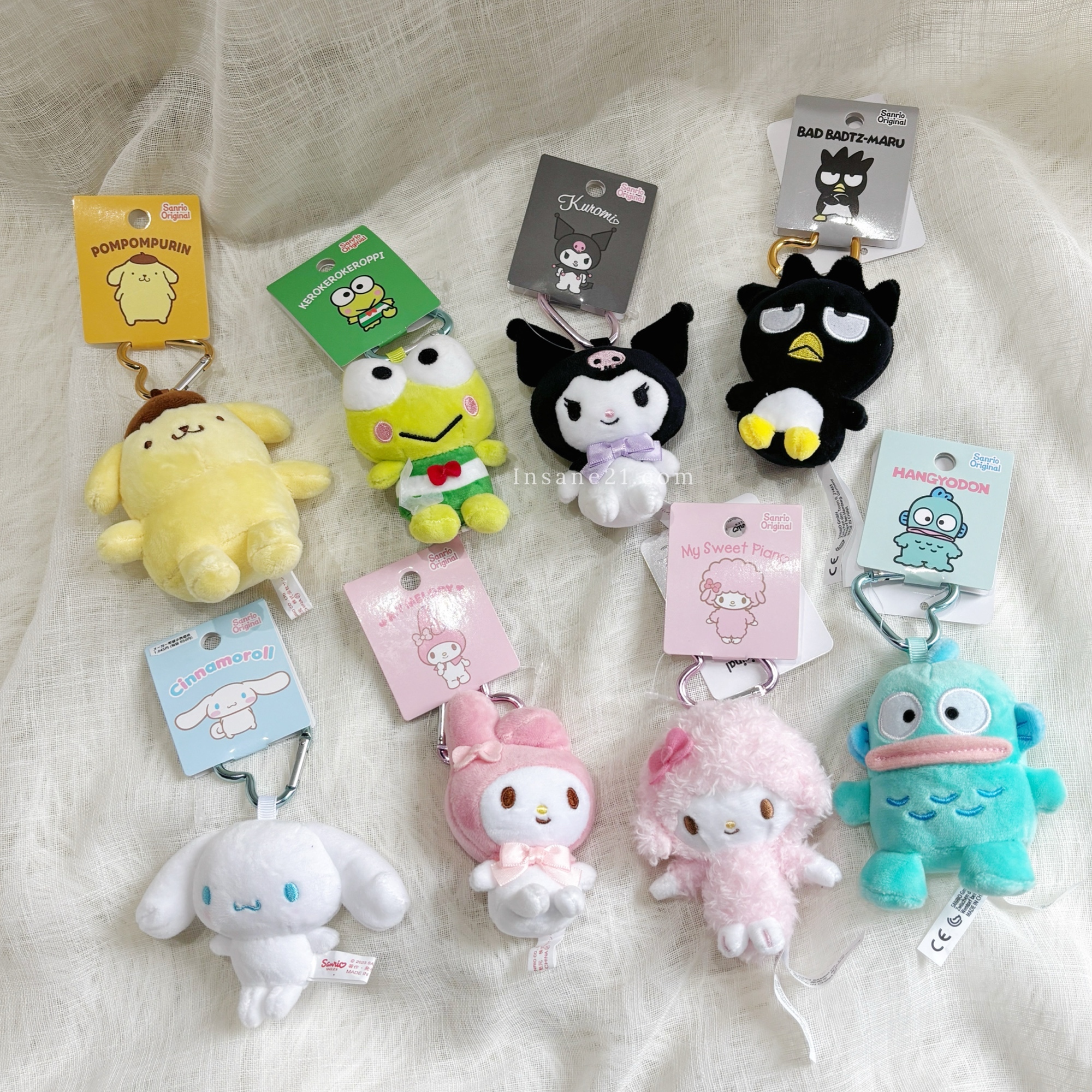 SANRIO 三麗鷗家族 HELLO KITTY 愛心釦環 絨毛吊飾 鑰匙圈 現+預