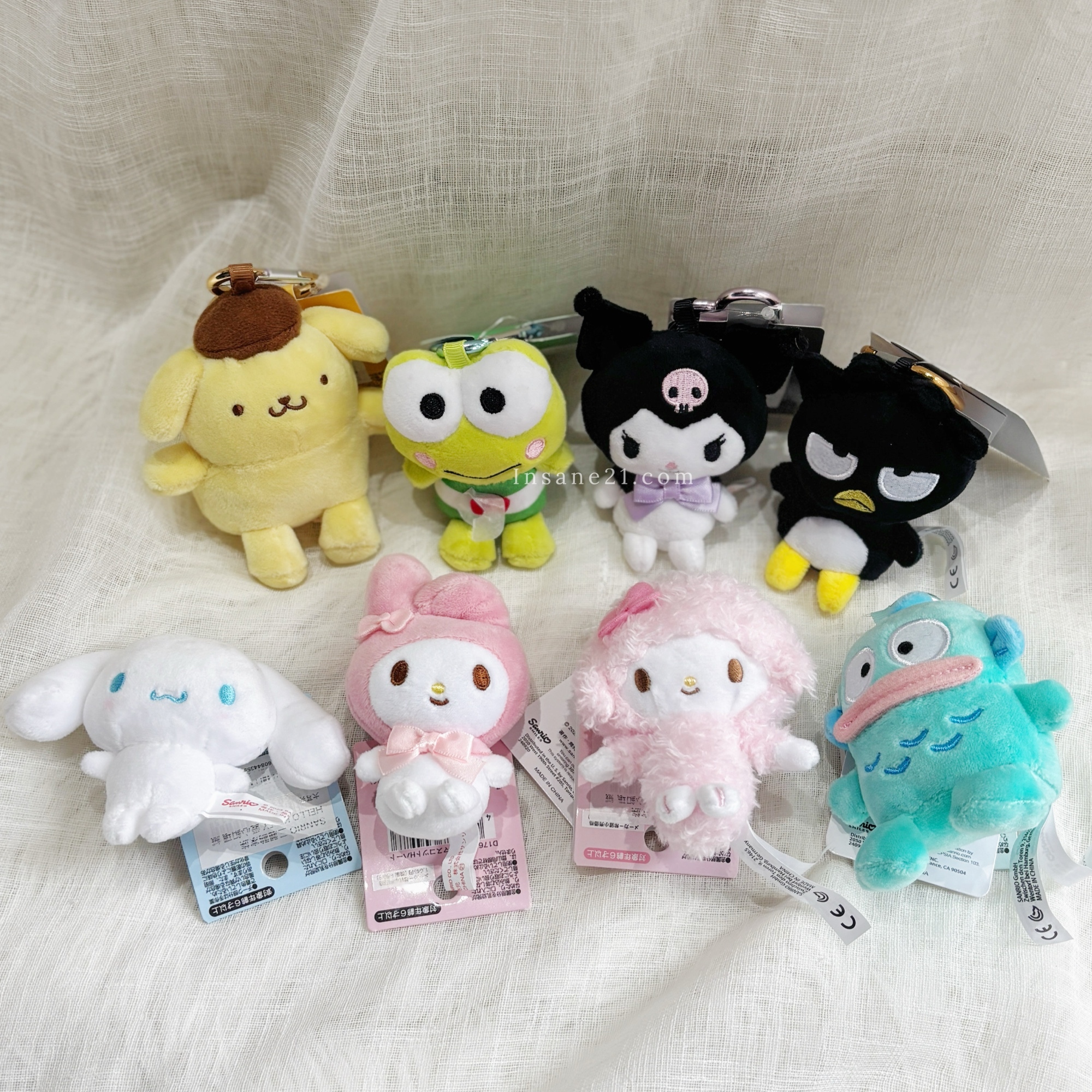 SANRIO 三麗鷗家族 HELLO KITTY 愛心釦環 絨毛吊飾 鑰匙圈 現+預