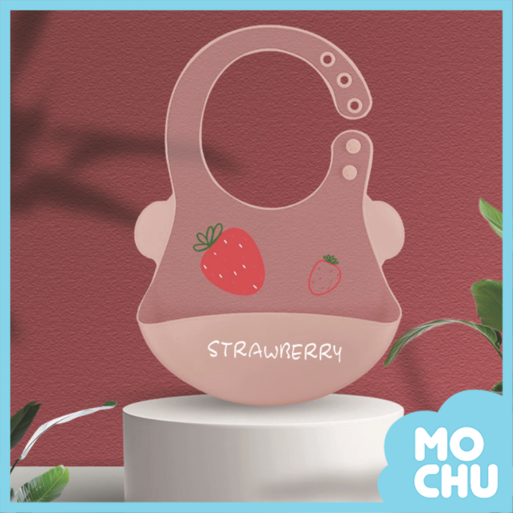 防塵矽膠圍兜-小草莓