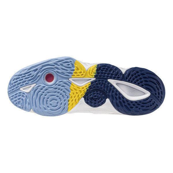 MIZUNO WAVE MOMENTUM 3 MID 中筒排球鞋 白淺藍色